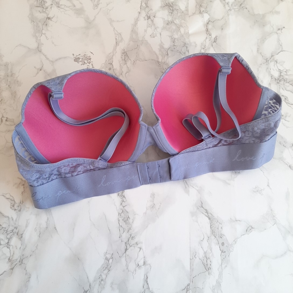 PINK Victoria Secret Wear Everywhere T-Shirt Lightly Lined Underwire and Panty - Picture 3 of 11